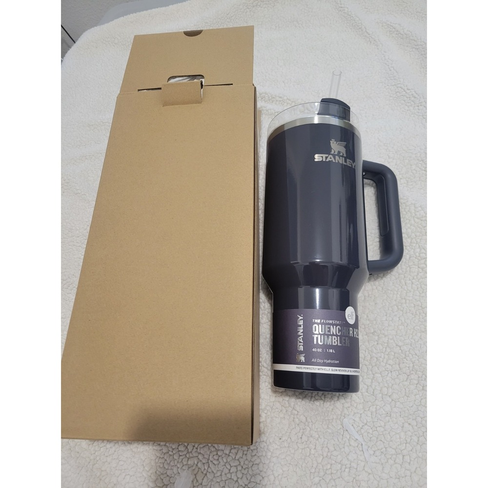 NIB Stanley + e.l.f. Ltd. Ed Quencher H2.0 FlowState Tumbler Charcoal Gray 40oz